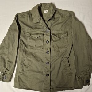 a.n.a. A New Approach Olive Green Utility Jacket XS - 100% Cotton Field Coat